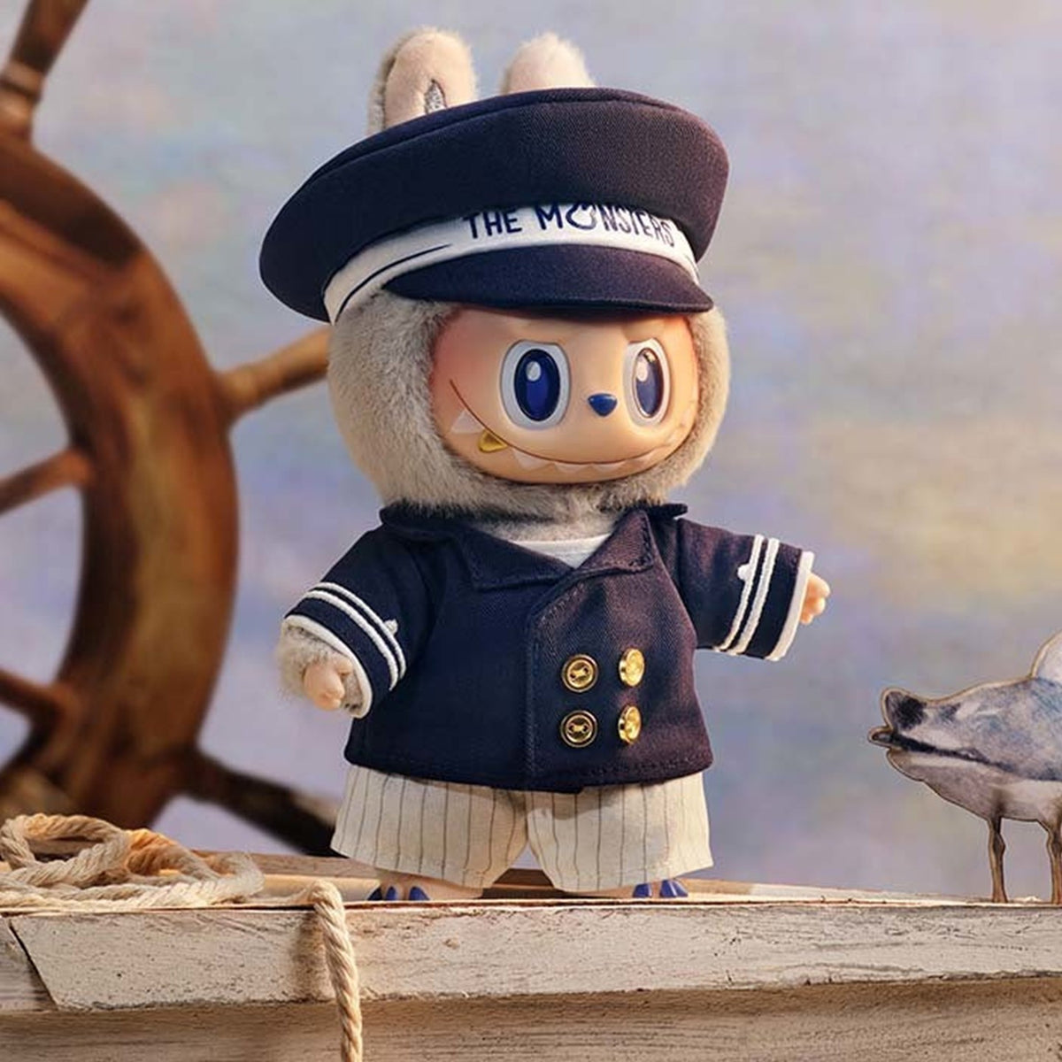 POP MART The Monsters De Vliegende LABUBU Series Captain Vinyl Plush Hanging Card, POP LAND Exclusive — G2 | KikiBuddies