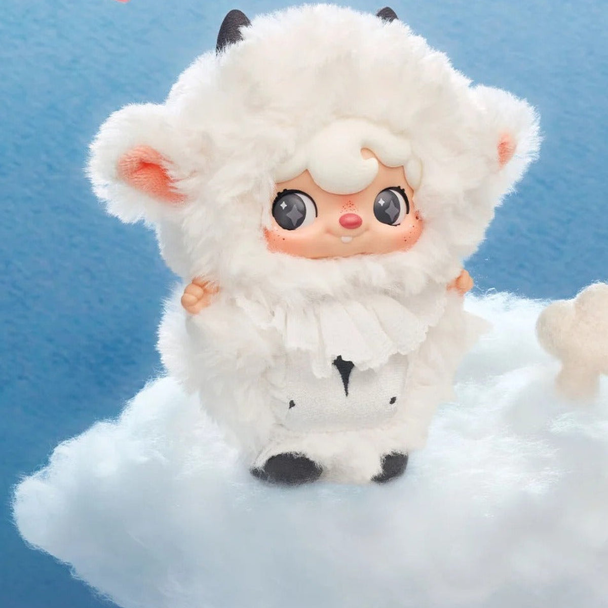 Pouka Pouka Me and Me Series Vinyl Plush Blind Box - Complete white lamb-costume plush doll example on pale display; random design not guaranteed