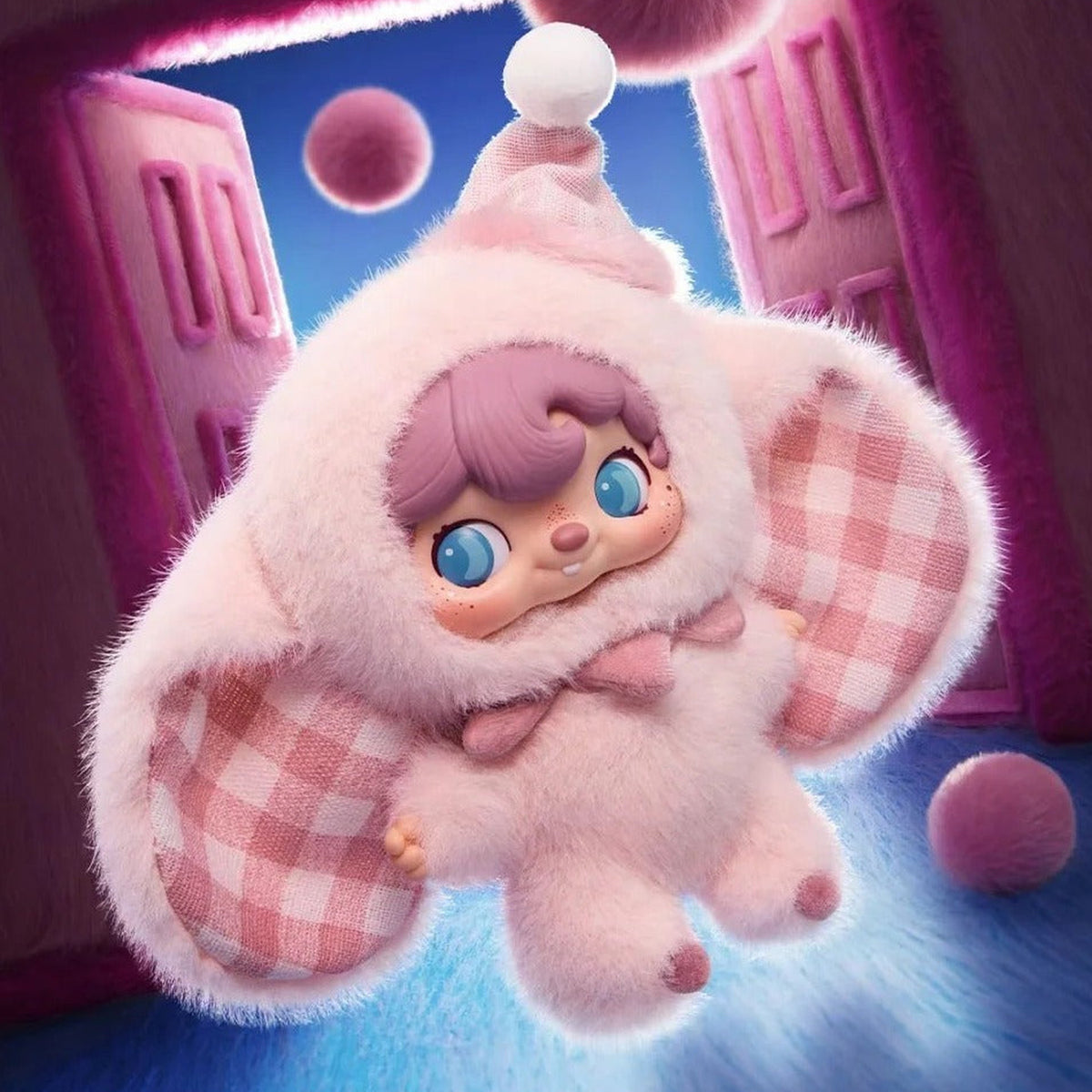 Pouka Pouka Me and Me Series Vinyl Plush Blind Box - Complete pink elephant-costume plush doll example; random design not guaranteed