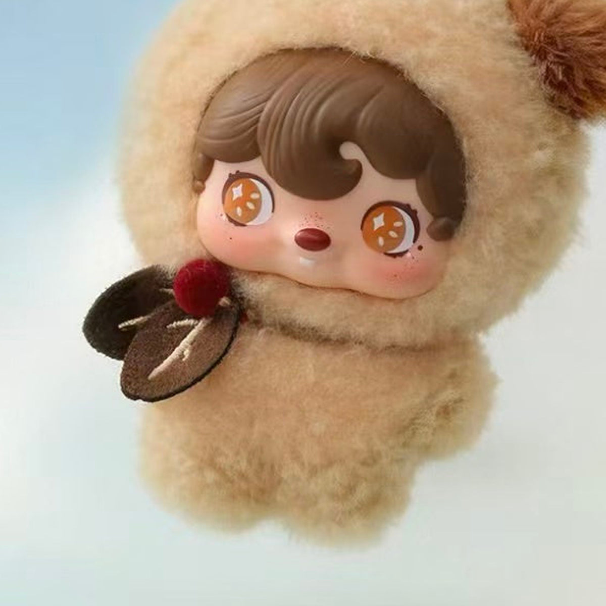 POUKAPOUKA Spirit of the Universe Series Plush Pendant Blind Box - Brown plush pendant detail with upper ears cropped; random design not guaranteed