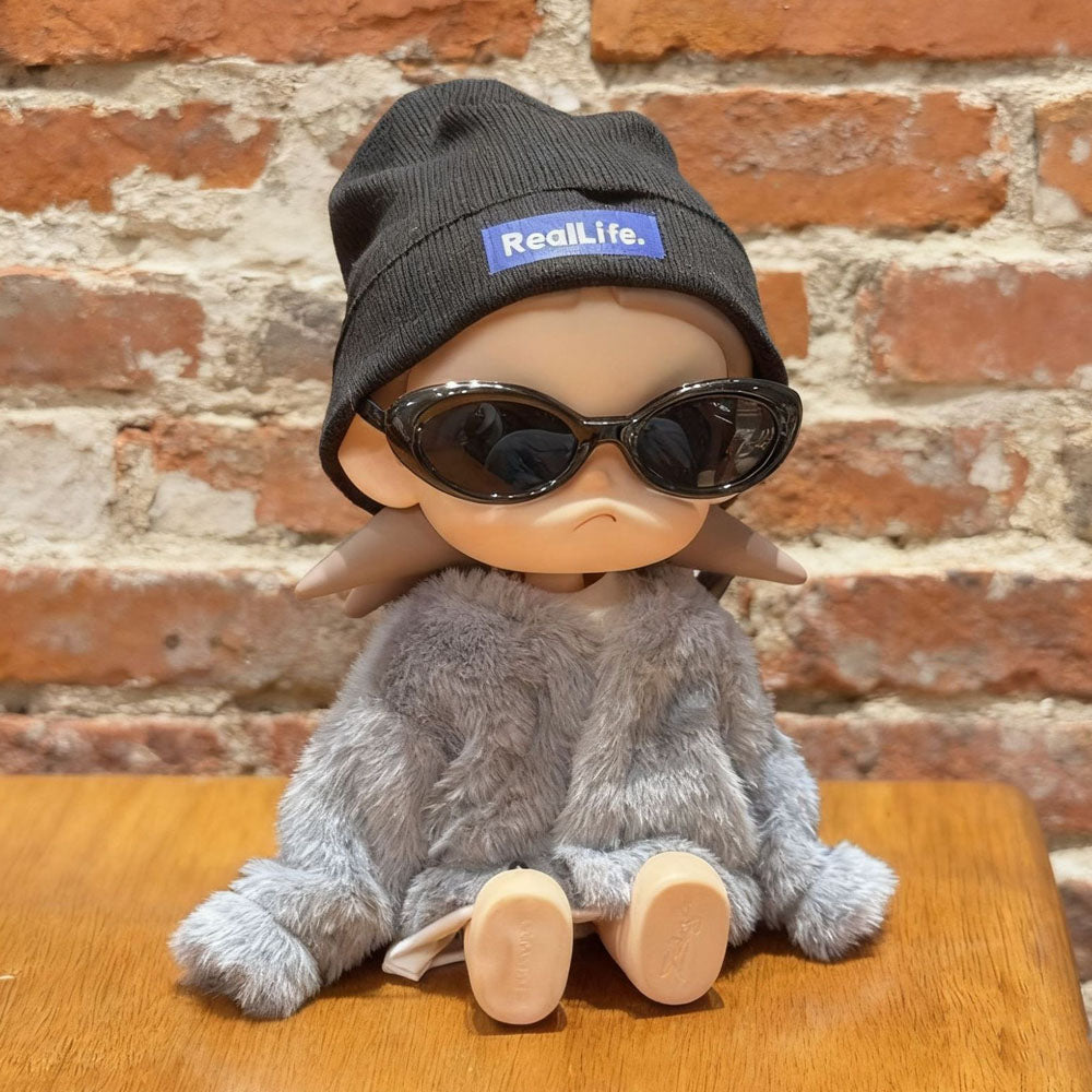 Premium Plush Faux Fur Statement Coat For Zsiga — 20cm - Gray doll outfit main product card | KikiBuddies