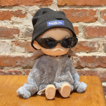 Premium Plush Faux Fur Statement Coat For Zsiga — 20cm - Gray doll outfit main product card | KikiBuddies