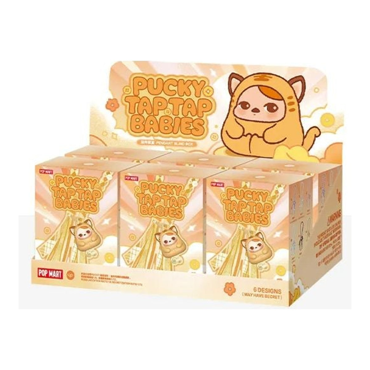 PUCKY Tap Tap Babies pendant blind box series - full set display packaging for six pendant blind boxes