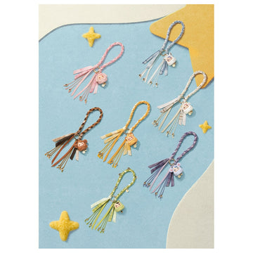 PUCKY Tap Tap Babies pendant blind box series - series pendant lineup display with colored braided loops and ribbons; not one blind box's contents