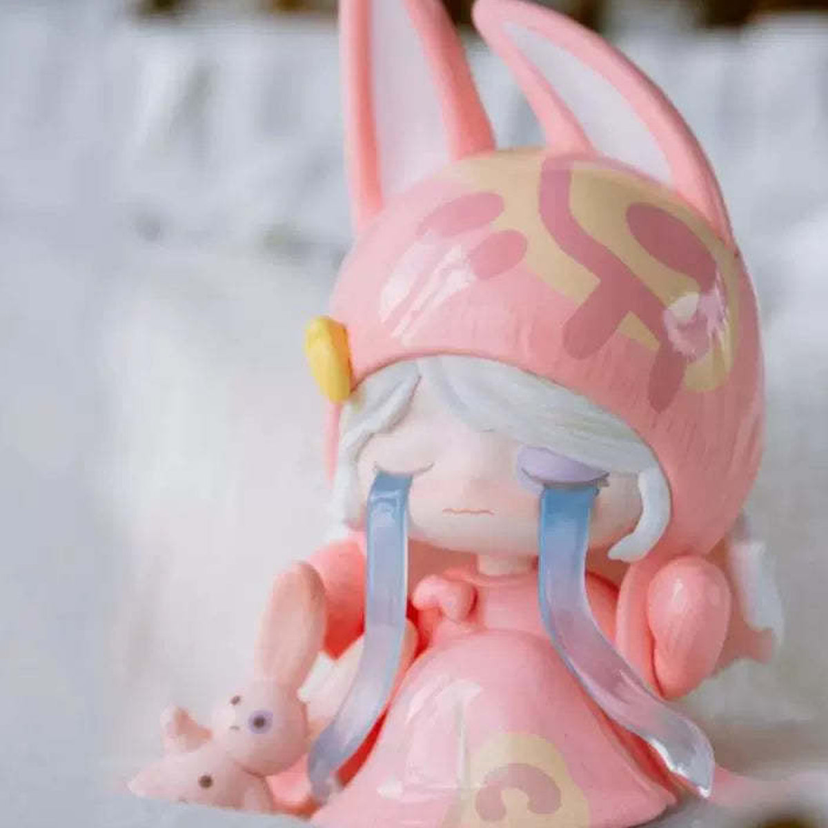 Rabeea I'm Not a Weird Kid Series Figures, Blind Box - Pink rabbit ear figure detail with upper ear ends cropped; random design not guaranteed