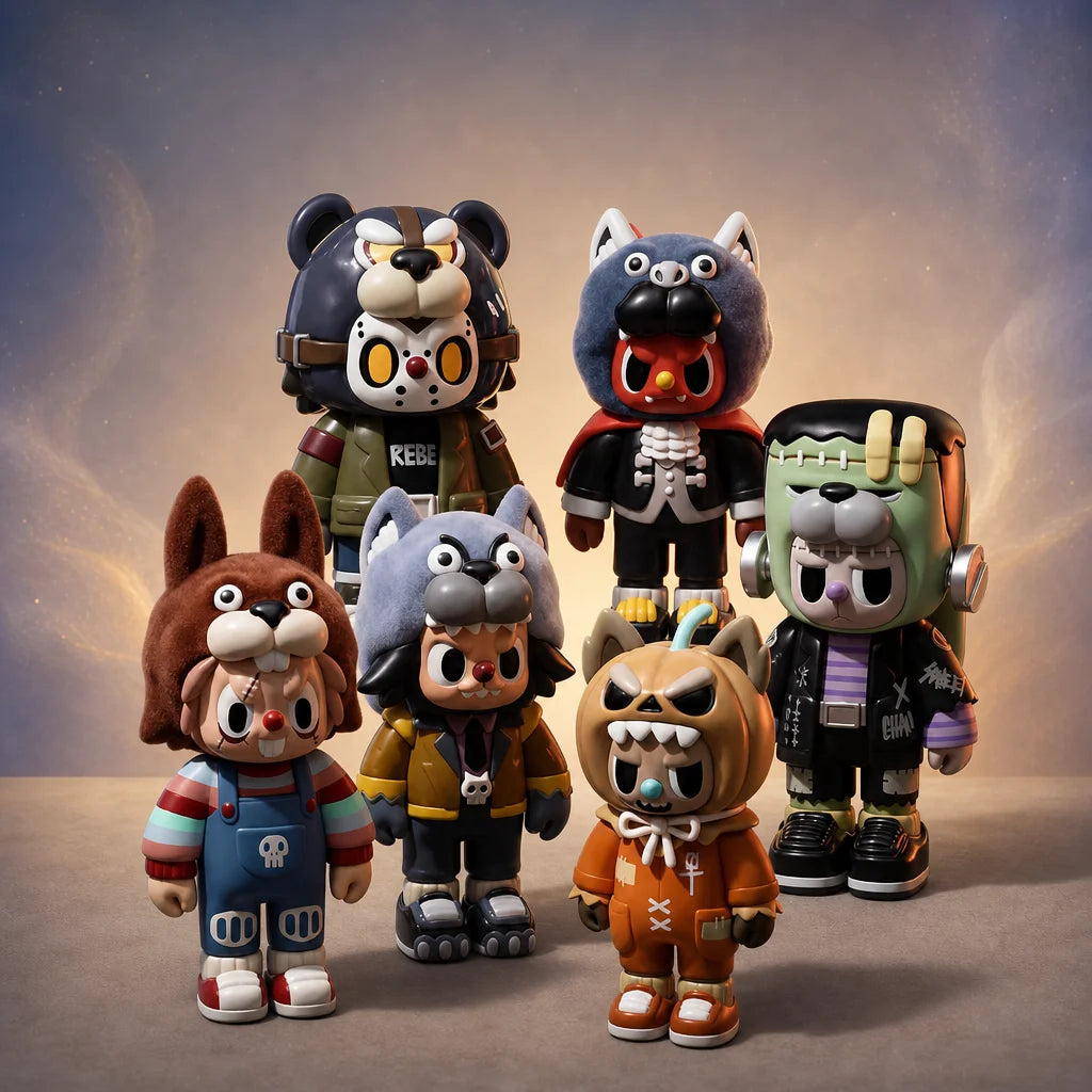 Rebel Bear Monster Series Figure Blind Box - Full Set (6 Boxes) full set image | KikiBuddies