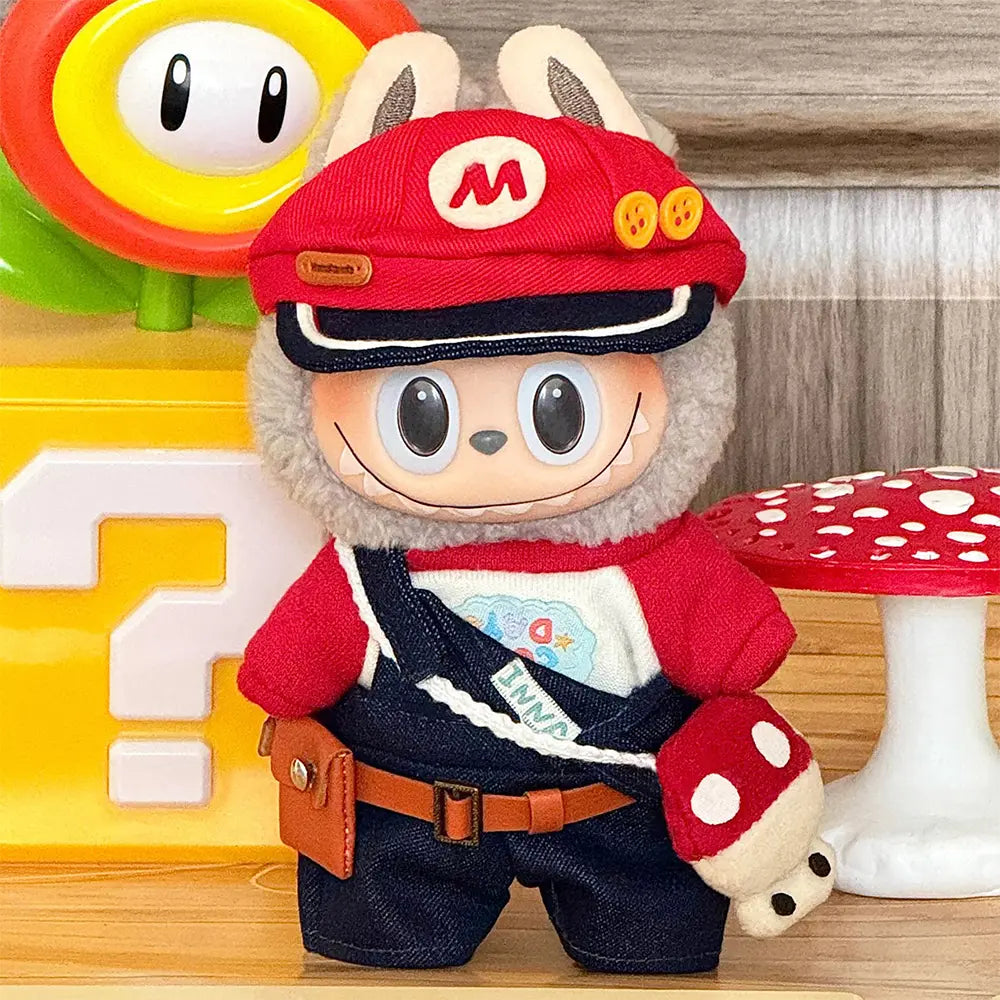 Red Streetwear Cap and Outfit Set for Collectible Toy Figures - front view | KikiBuddies