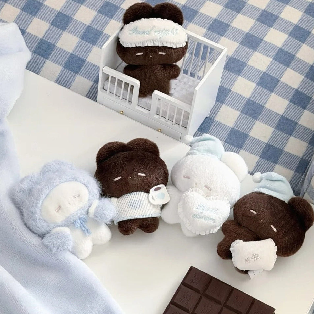 REMME Sweet Dream Series Plush Blind Box - Sleep-themed plush doll comparison with complete central examples; random design not guaranteed
