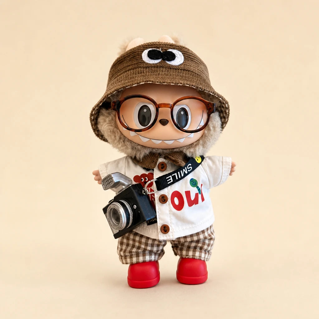 Retro Photographer Outfit For Labubu — 6-Piece, 17cm - main product card | KikiBuddies