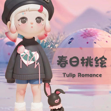 Hello ShanShan! Winkyee Series Blind Box - Black beret and tulip sweatshirt doll design; upper beret and shoes cropped; random design not guaranteed; display props not included