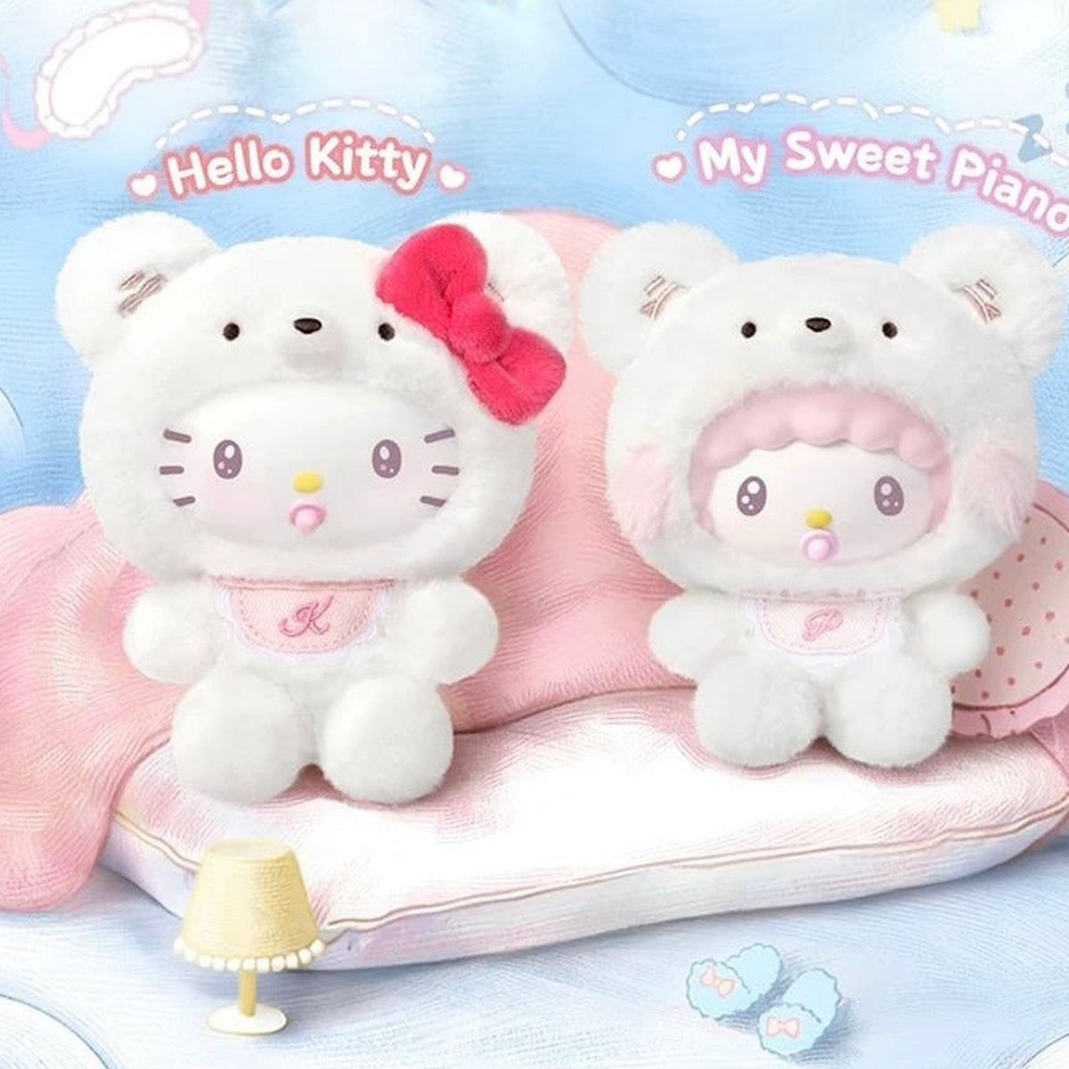 SANRI0 Characters Little Bear Planet Series Plush Pendant Blind Box - Complete white plush pendant examples; display props not included; random design not guaranteed