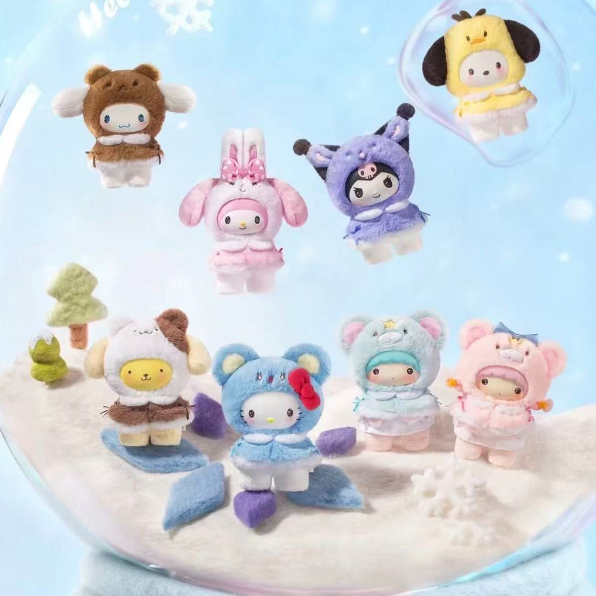 SANRI0 Characters Little Cape Series Plush Blind Box - Series design overview; random design not guaranteed
