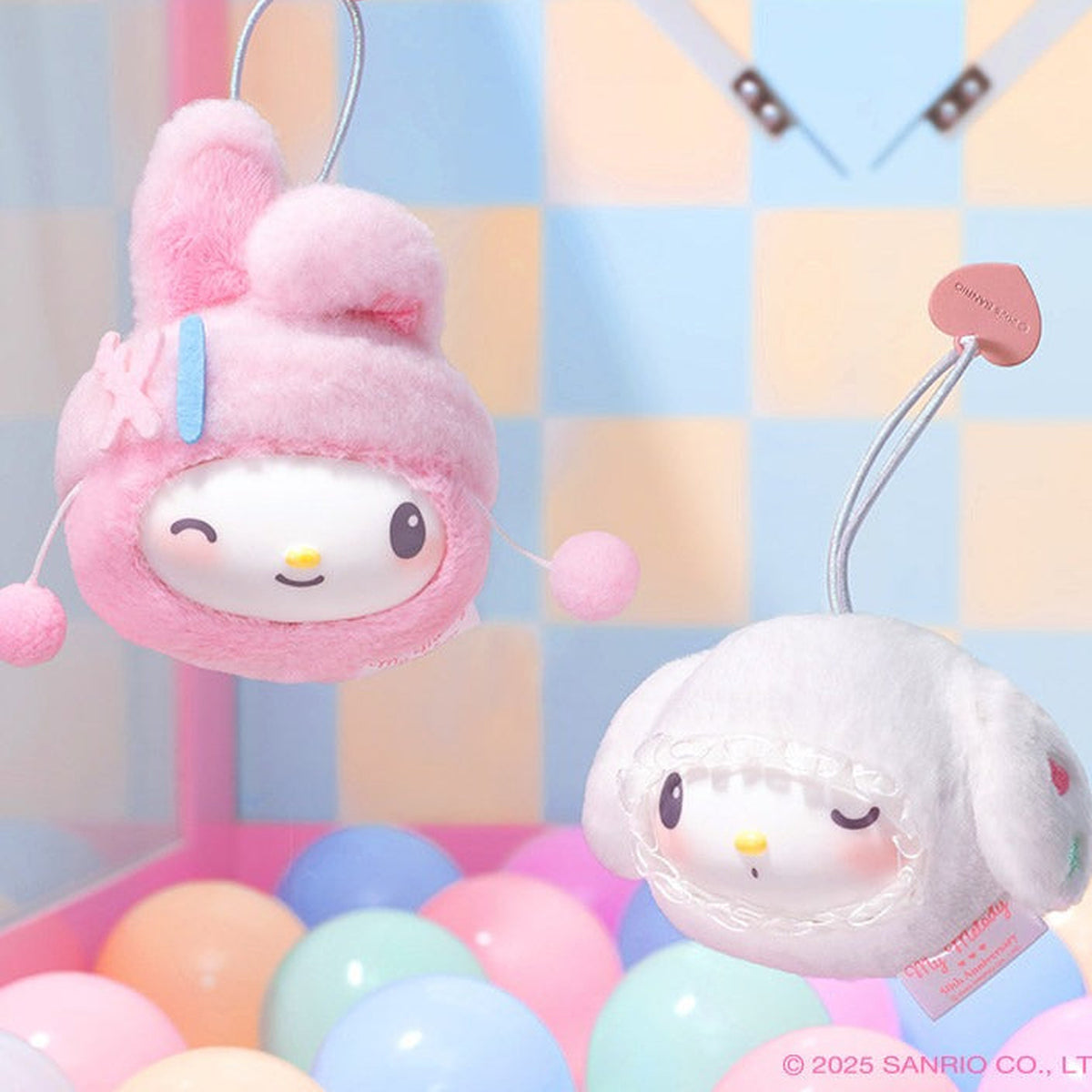 SANRI0 My Melody 50th Anniversary Adorable Bunny Series Plush Blind Box - Pink and white design examples; random design not guaranteed