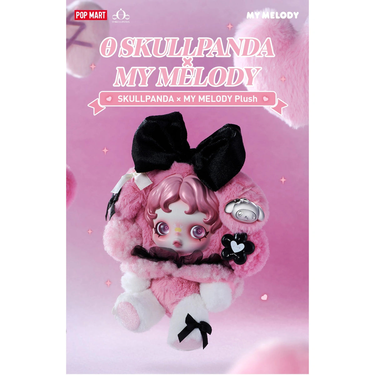SKULLPANDA MY MELODY fixed plush identity with original brand marks