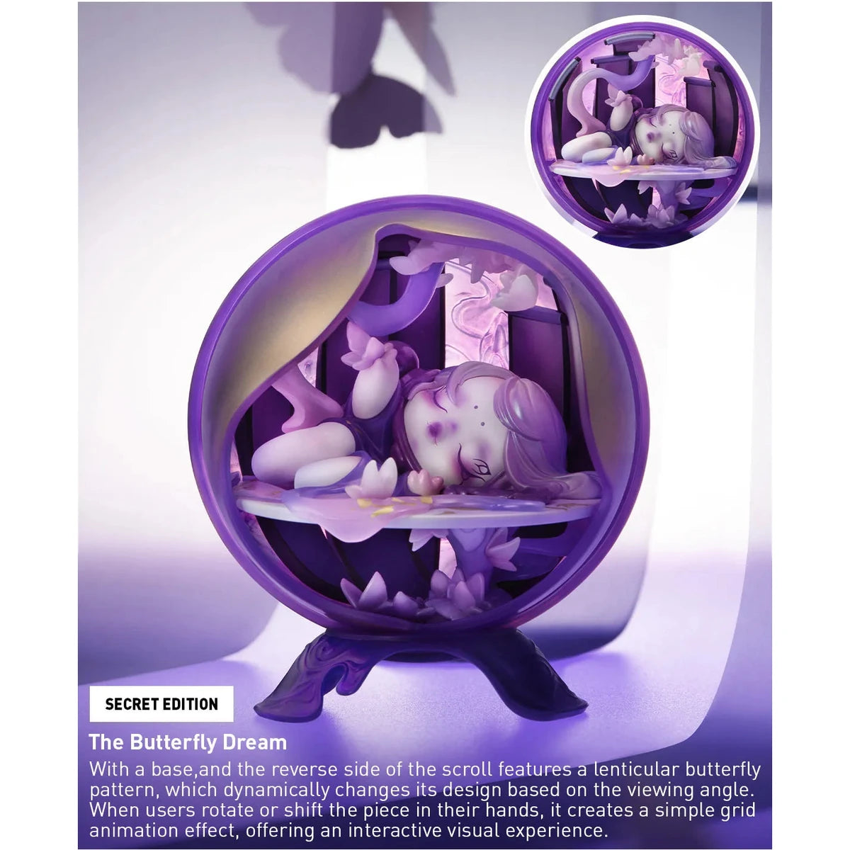 SKULLPANDA The Mirage — The Butterfly Dream (Secret) confirmed figure with base; inset shows another view