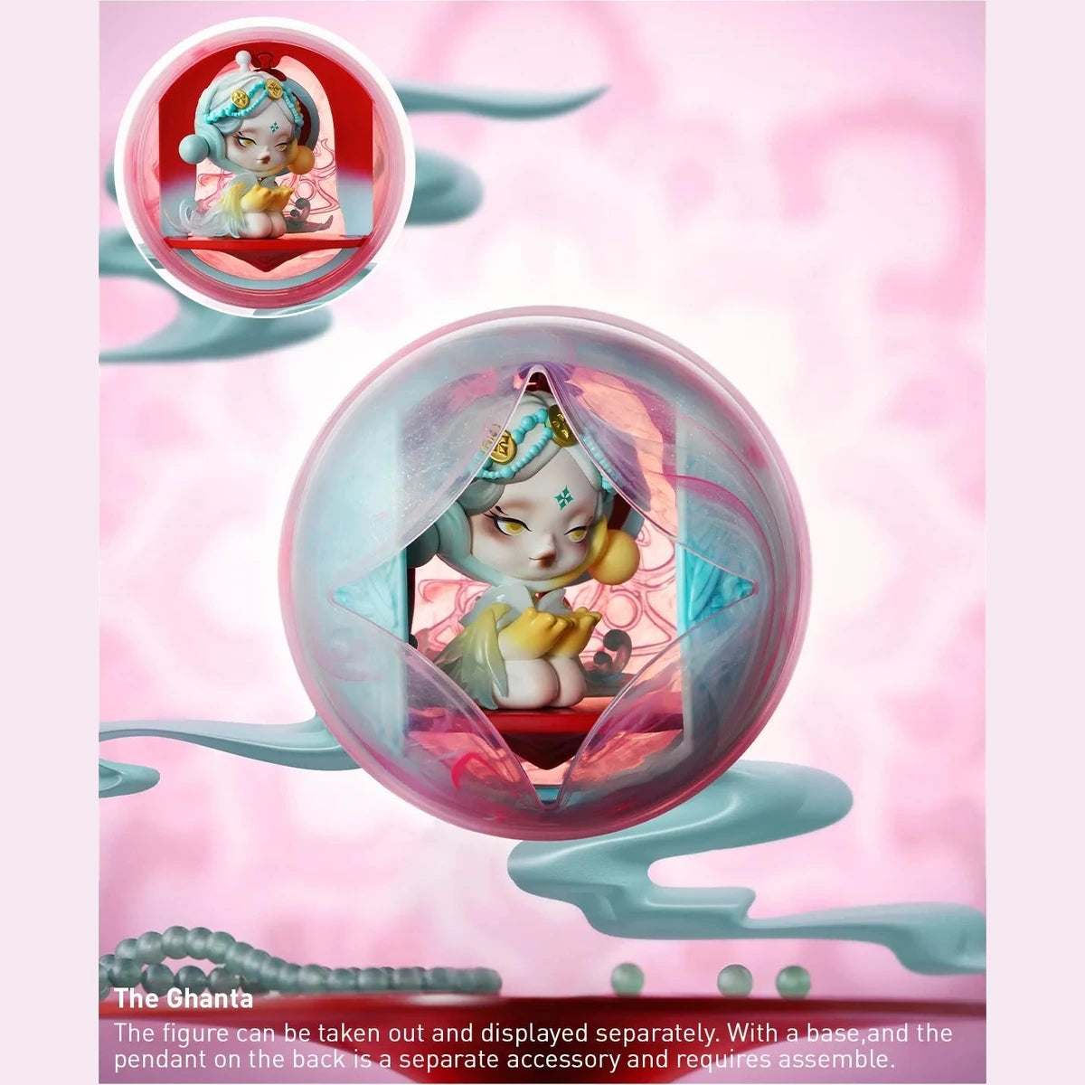 SKULLPANDA The Mirage — The Ghanta confirmed figure with base; inset shows another view
