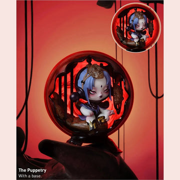 SKULLPANDA The Mirage — The Puppetry confirmed figure with base; inset shows another view
