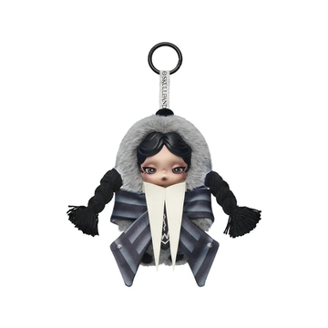 SKULLPANDA × Wednesday Plush (Nevermore Academy Uniform Version) — full fixed plush and hanging ring
