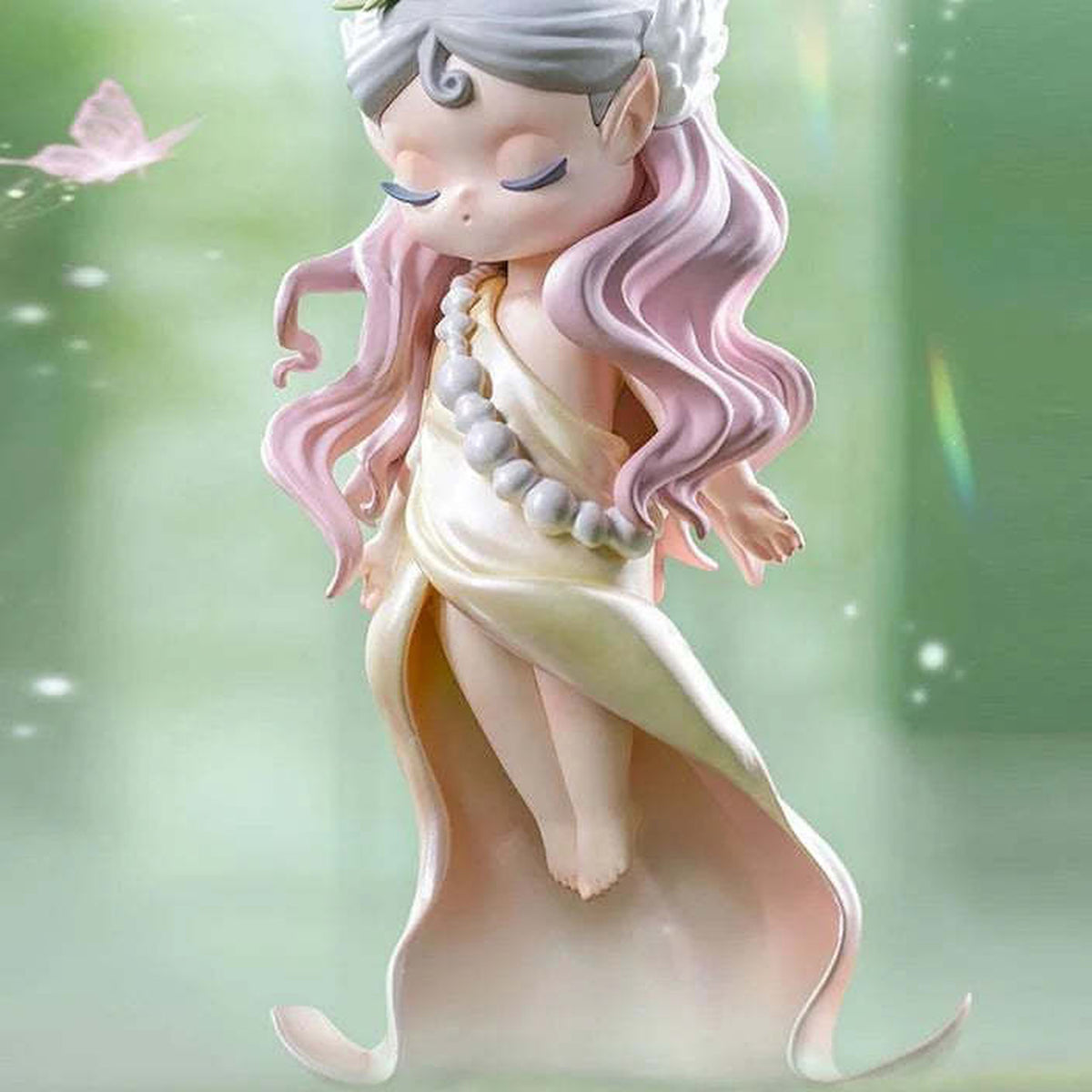 Sleep Fairyland Elves Series Figures, Blind Box - White pink hair figure detail with upper crown cropped; random design not guaranteed