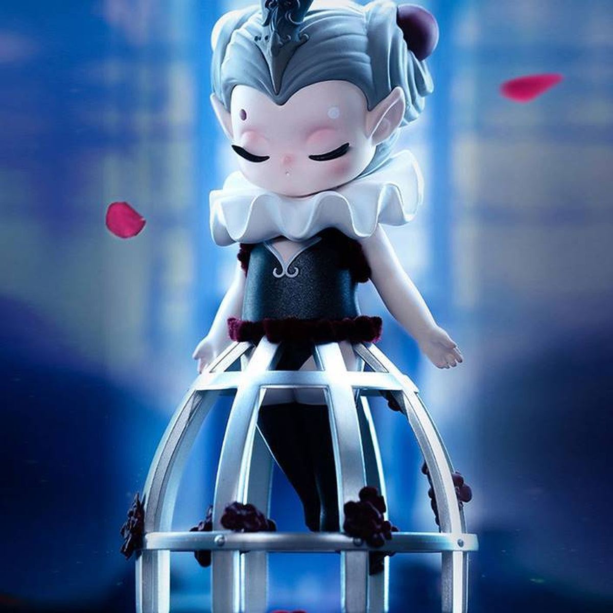 Sleep Fairyland Elves Series Figures, Blind Box - Blue birdcage figure detail with upper ornament and lower cage cropped; random design not guaranteed