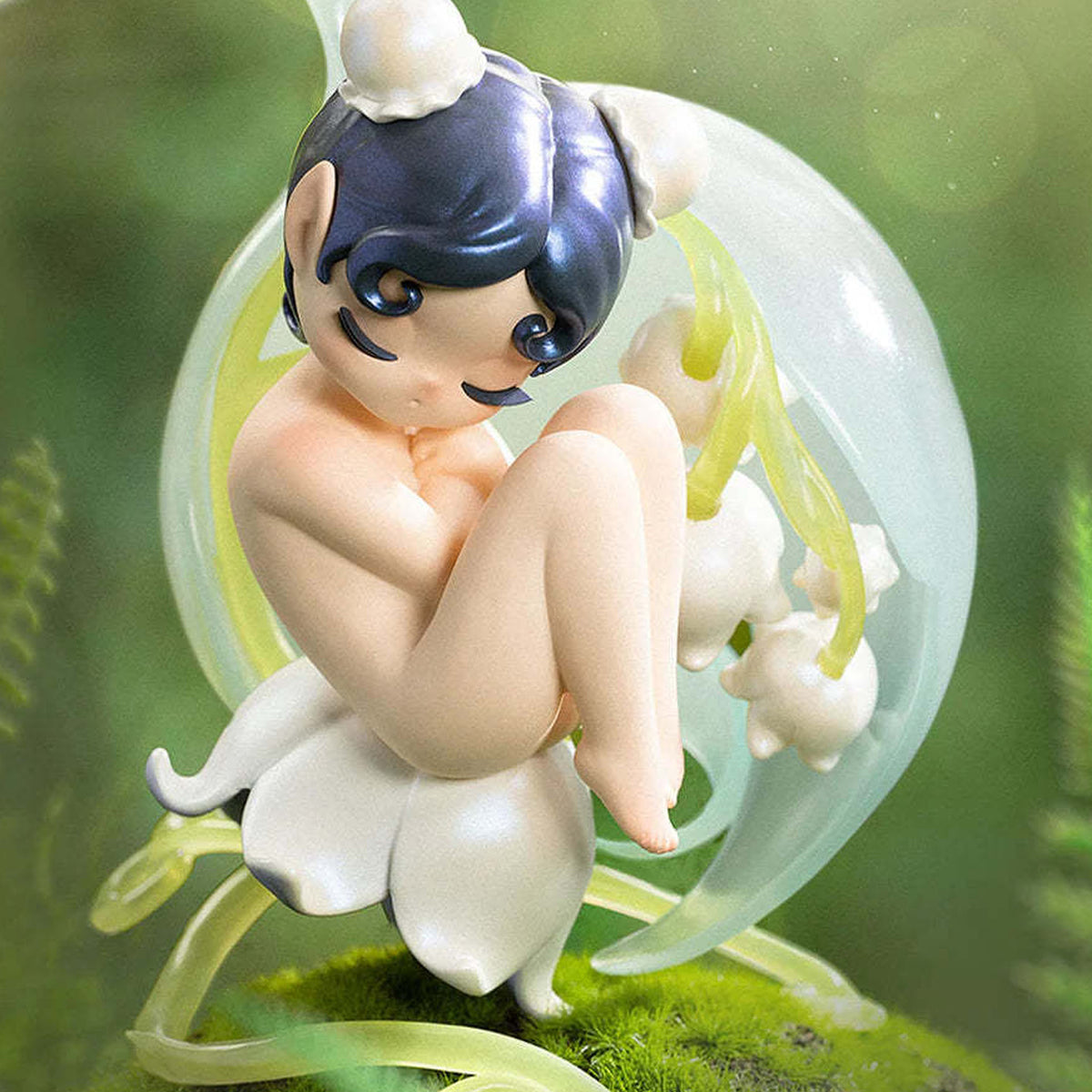 Sleep Flower Elves Series Figures, Blind Box - White flower figure detail with upper ornament cropped; random design not guaranteed