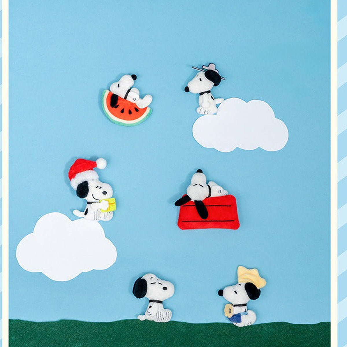 Snoopy Colorful Daily Life Series Plush Brooch Blind Box - Snoopy daily-life plush brooch comparison; random design not guaranteed