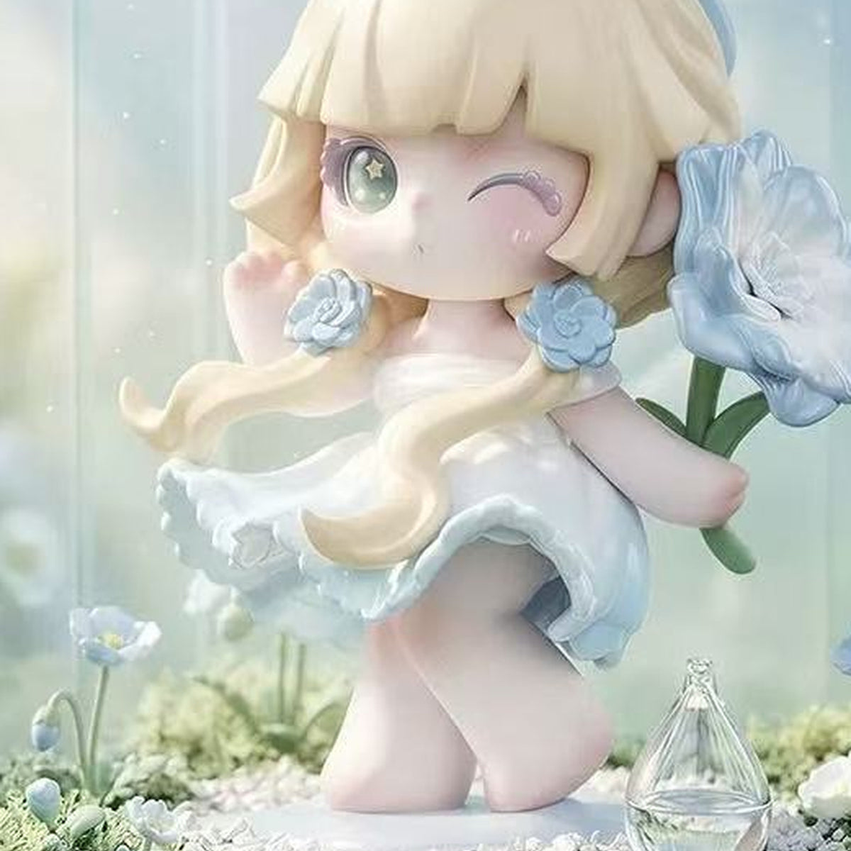 SPACE Liita Where Petals Settle Series Figure Blind Box - Blue floral design detail; random design not guaranteed
