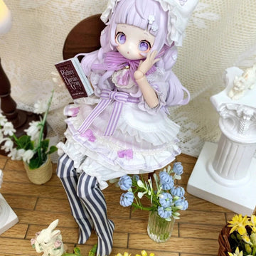 Sugary Girls Series 1/8 Action Figure MJD Blind Box - Lilac-haired figure design detail; upper cat-ear headwear and lower feet cropped; random design not guaranteed; display props not included