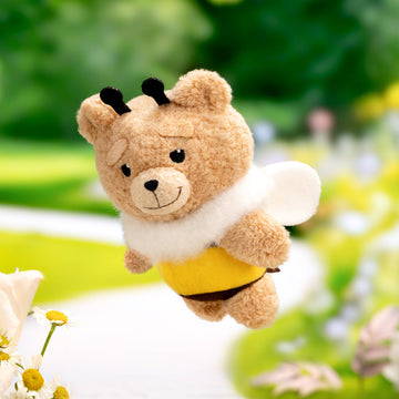 Baby Ted Bumblebee Ted confirmed plush pendant shown in its original styled scene; display props are not promised