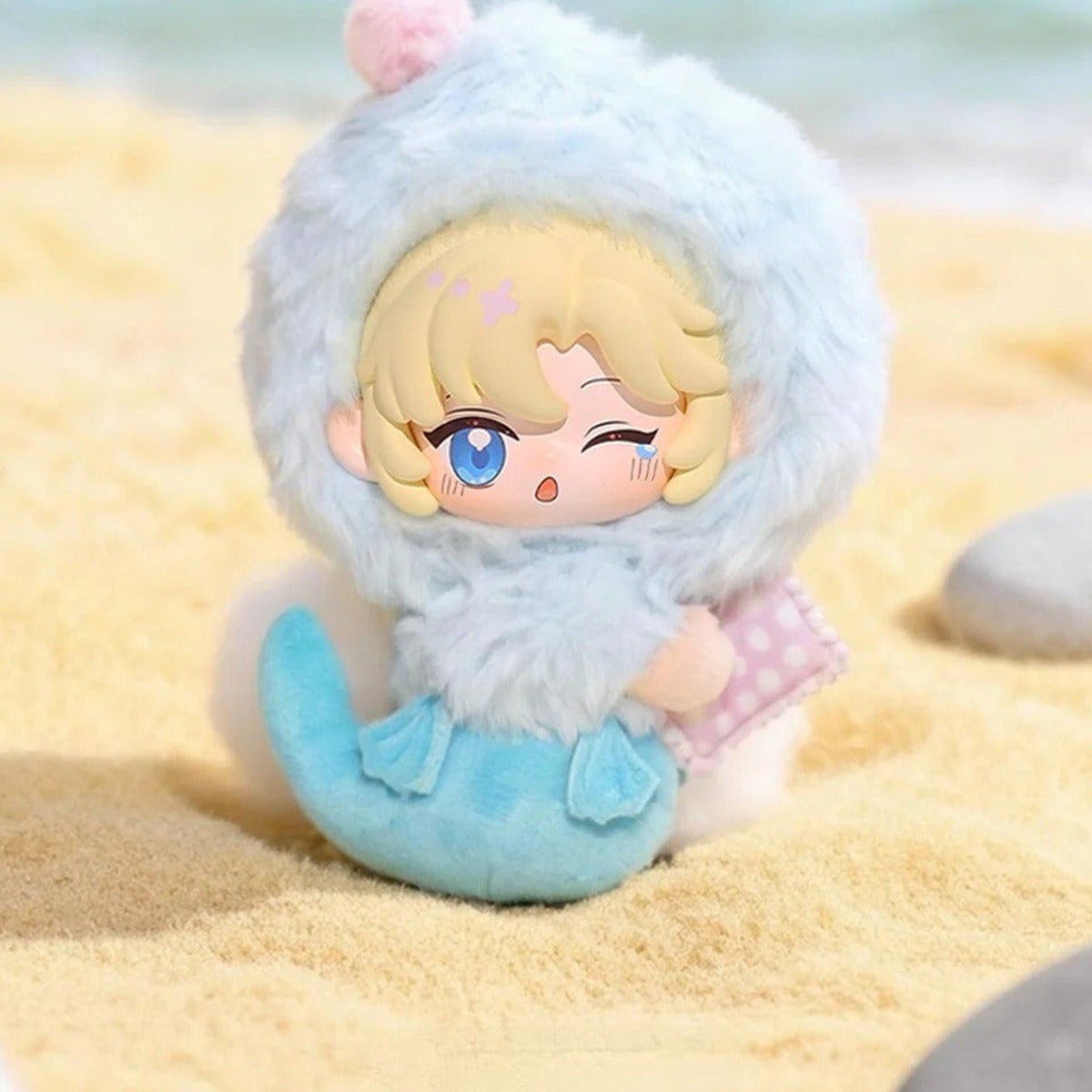 The Falling Merman Sweet Dream Moment Series Plush Blind Box - Pale costume plush doll detail with upper pompom cropped; random design not guaranteed
