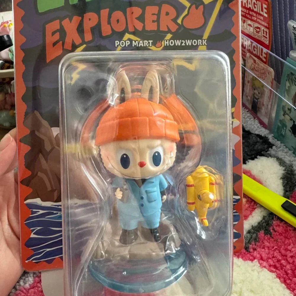 THE MONSTERS Labubu Explorer Figurine — 12cm Blister Pack - front view | KikiBuddies