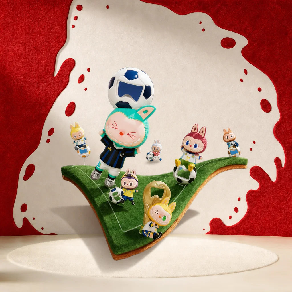 THE MONSTERS Labubu x FIFA Series Bottle Opener Fridge Magnet Confirmed Box - Sealed Full Set (Secret Chance) full set image | KikiBuddies