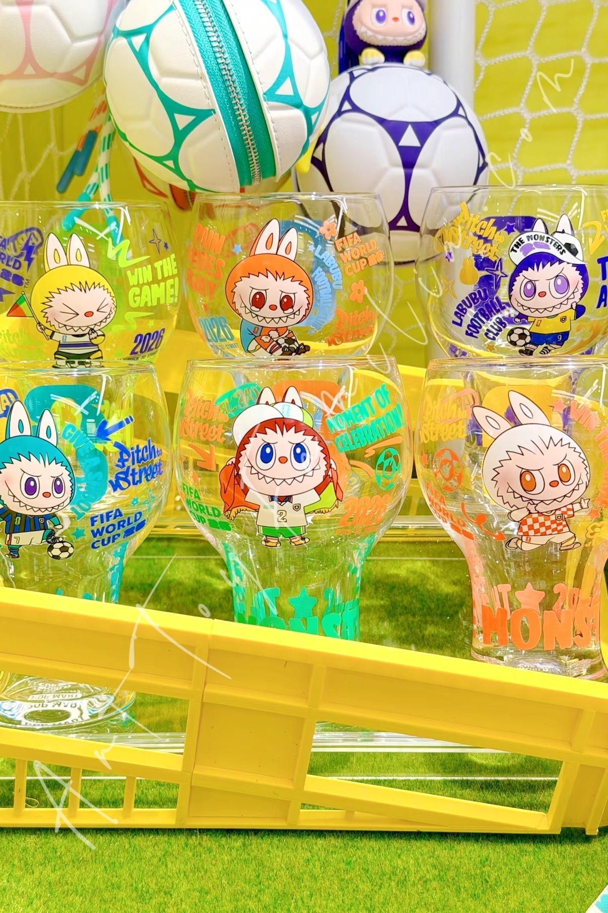 THE MONSTERS Labubu x FIFA Series Glass Cup Confirmed Box - 6 Confirmed Figures (No Secret) lineup image | KikiBuddies