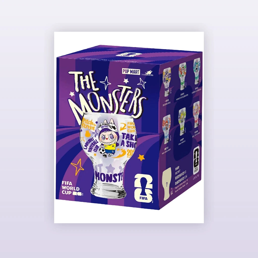 THE MONSTERS Labubu x FIFA Series Glass Cup Confirmed Box blind box packaging for one random design