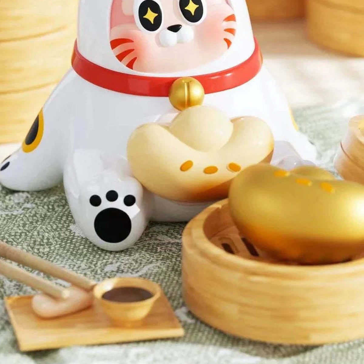 THE SLLO Cat Manekineko Series Blind Box - Cat figure detail with upper head cropped; random design not guaranteed