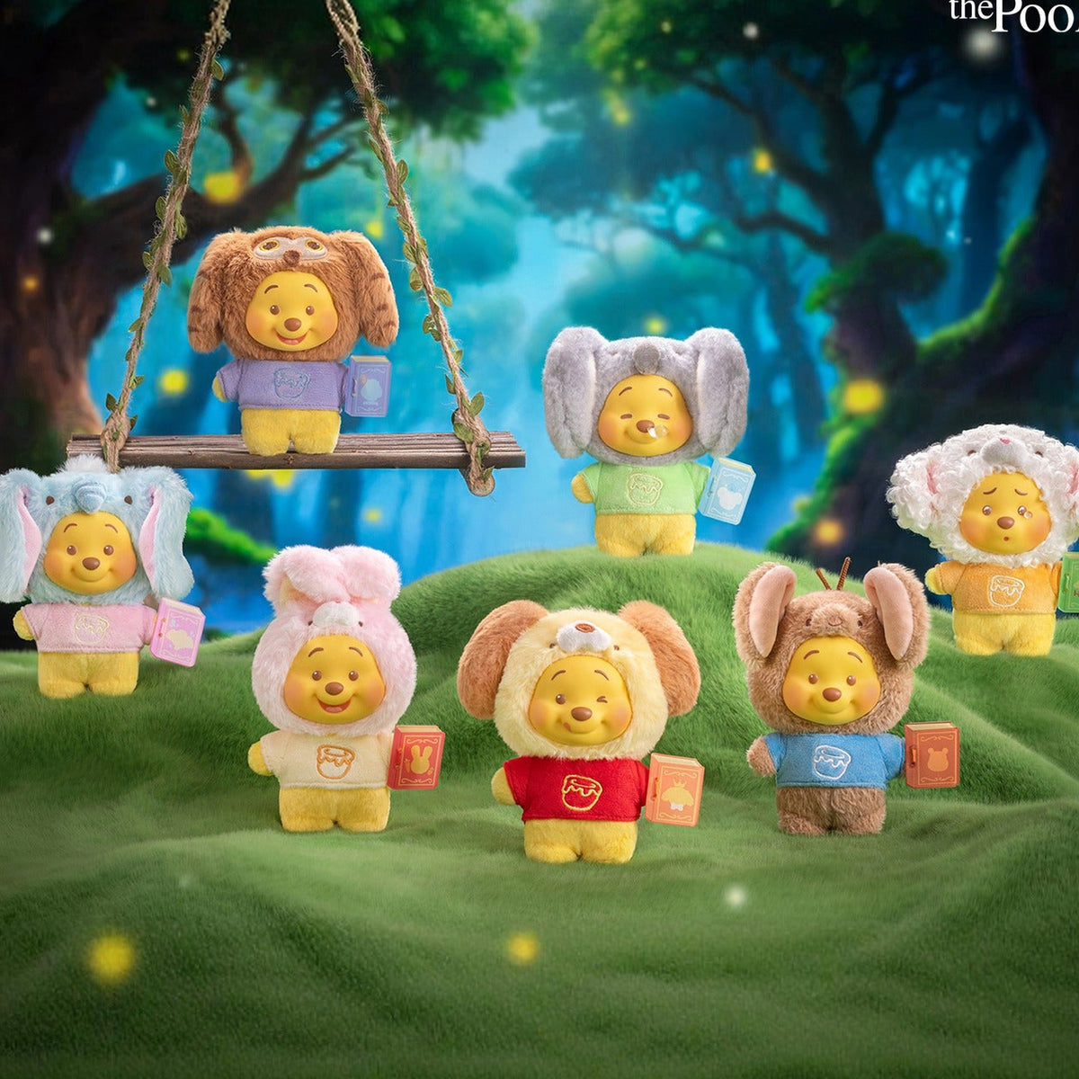 TOPTOY Winne the Pooh Animal Storybook Series Plush, Blind Box - Series design overview; random design not guaranteed