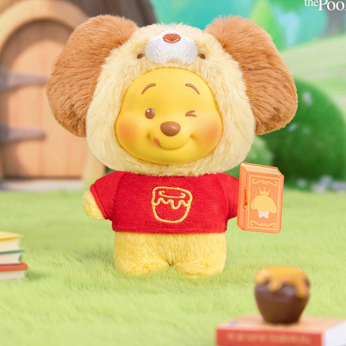 TOPTOY Winne the Pooh Animal Storybook Series Plush, Blind Box - Yellow bear outfit complete design example; random design not guaranteed