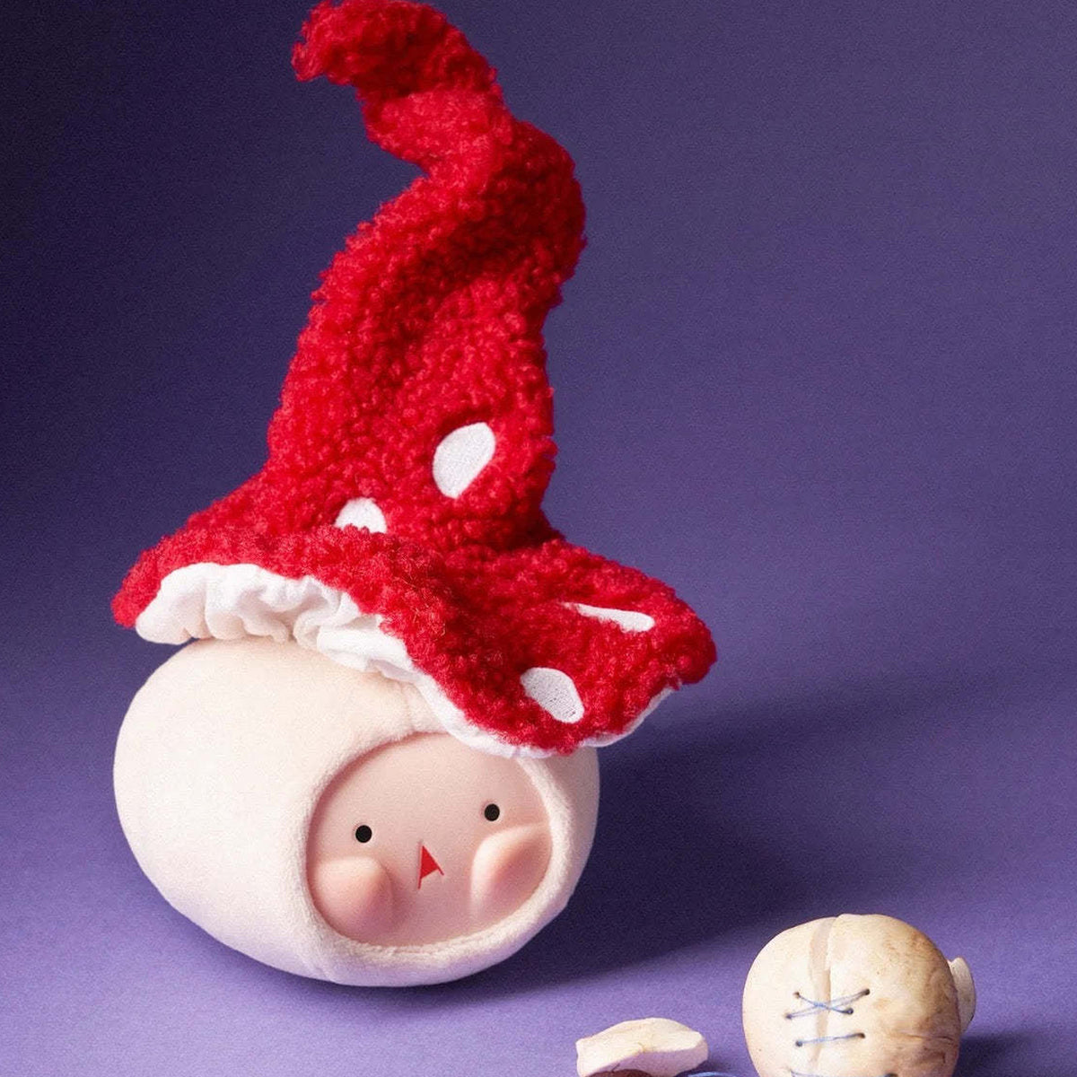 TUANTUAN Fresh United Nations Series Plush Dolls, Blind Box - Red mushroom plush detail with upper hat cropped; random design not guaranteed