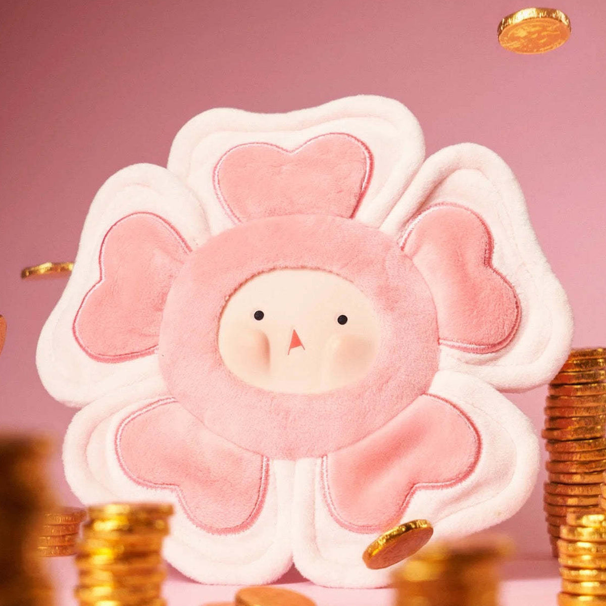 TUANTUAN Fresh United Nations Series Plush Dolls, Blind Box - Pink flower complete plush example; random design not guaranteed