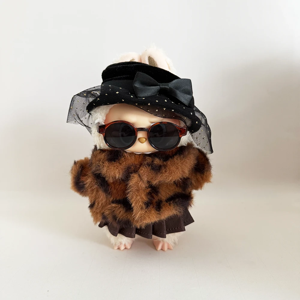 Vintage British OOTD Set - British Socialite Fur Edition (Labubu V1 Soymilk + Outfit) - Doll Outfit - lifestyle scene | KikiBuddies