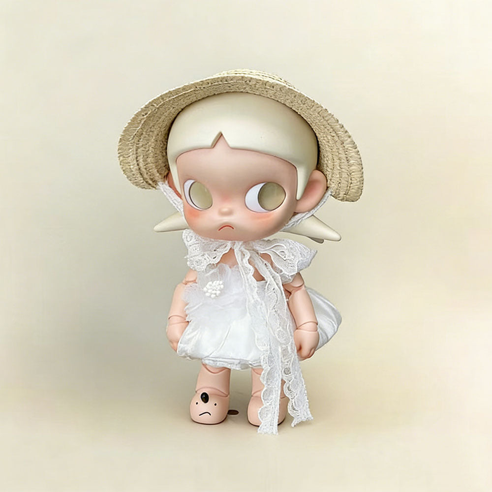 Vintage Cottagecore Lace Dress with Woven Straw Hat for Zsiga 1/8 - main product card | KikiBuddies