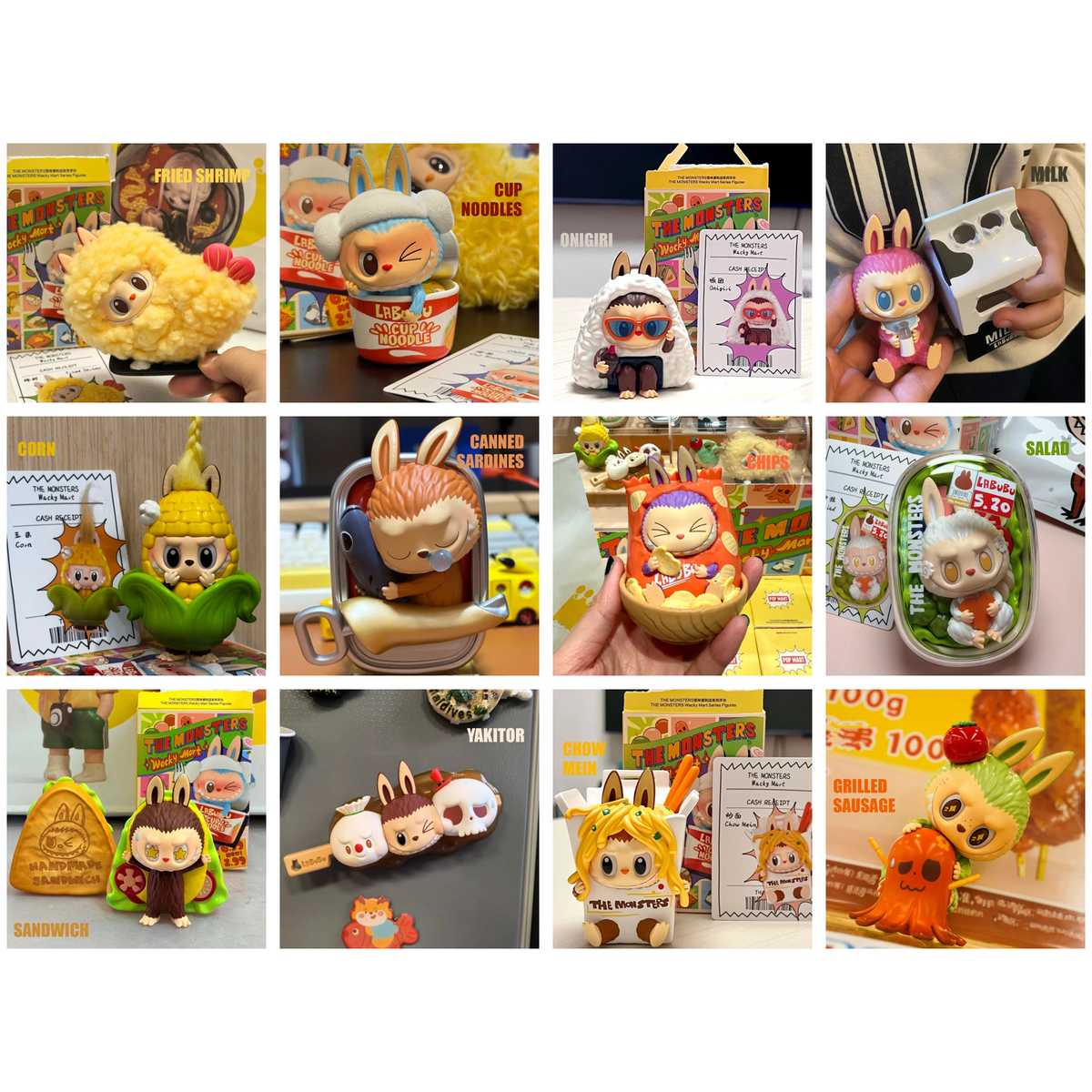Twelve confirmed regular Wacky Mart designs — Microwave Oven secret excluded; scene props not included