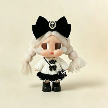 White Knit Bow 5-Piece Outfit Set for Crybaby 17cm - main product card | KikiBuddies