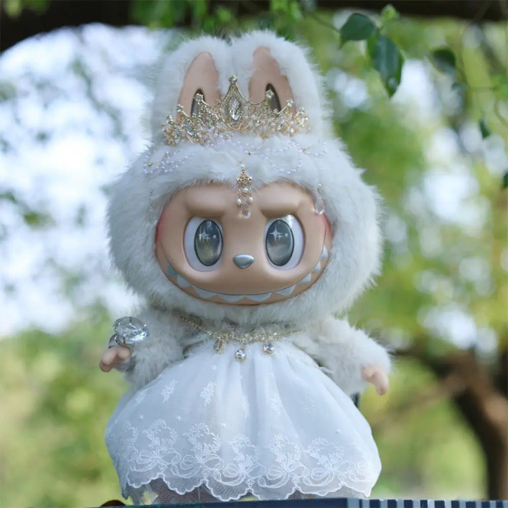 White Wedding Dress & Veil Set for Zimomo 58cm - front view | KikiBuddies