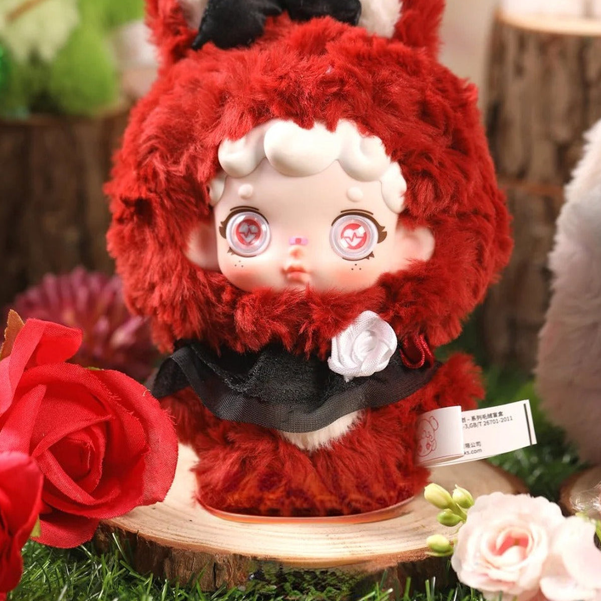 Wonderful Lruri Bunny O₂ Plan Series Plush Blind Box - Red bunny-costume plush doll detail with upper ears cropped; random design not guaranteed