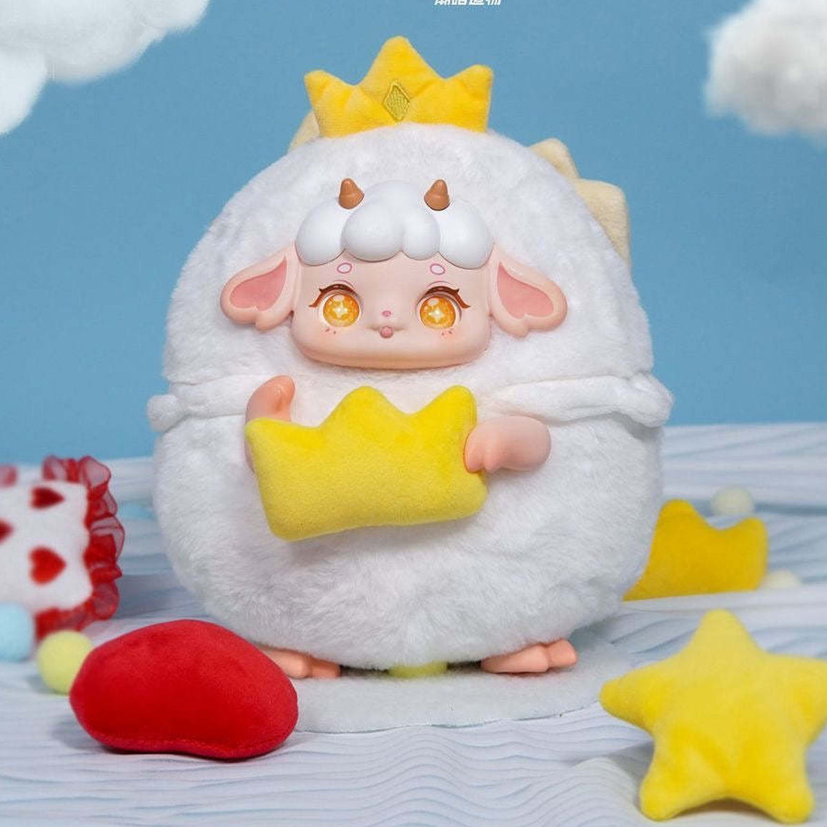Wonderland Roaming Big Plush Series Blind Box - White crown complete plush example; random design not guaranteed