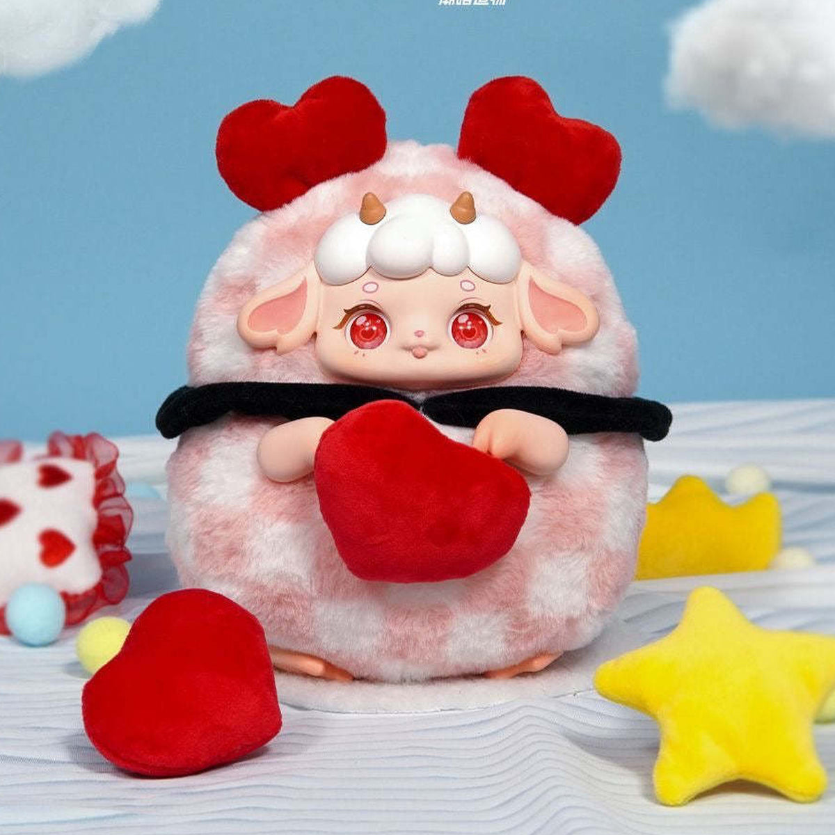 Wonderland Roaming Big Plush Series Blind Box - Pink heart complete plush example; random design not guaranteed