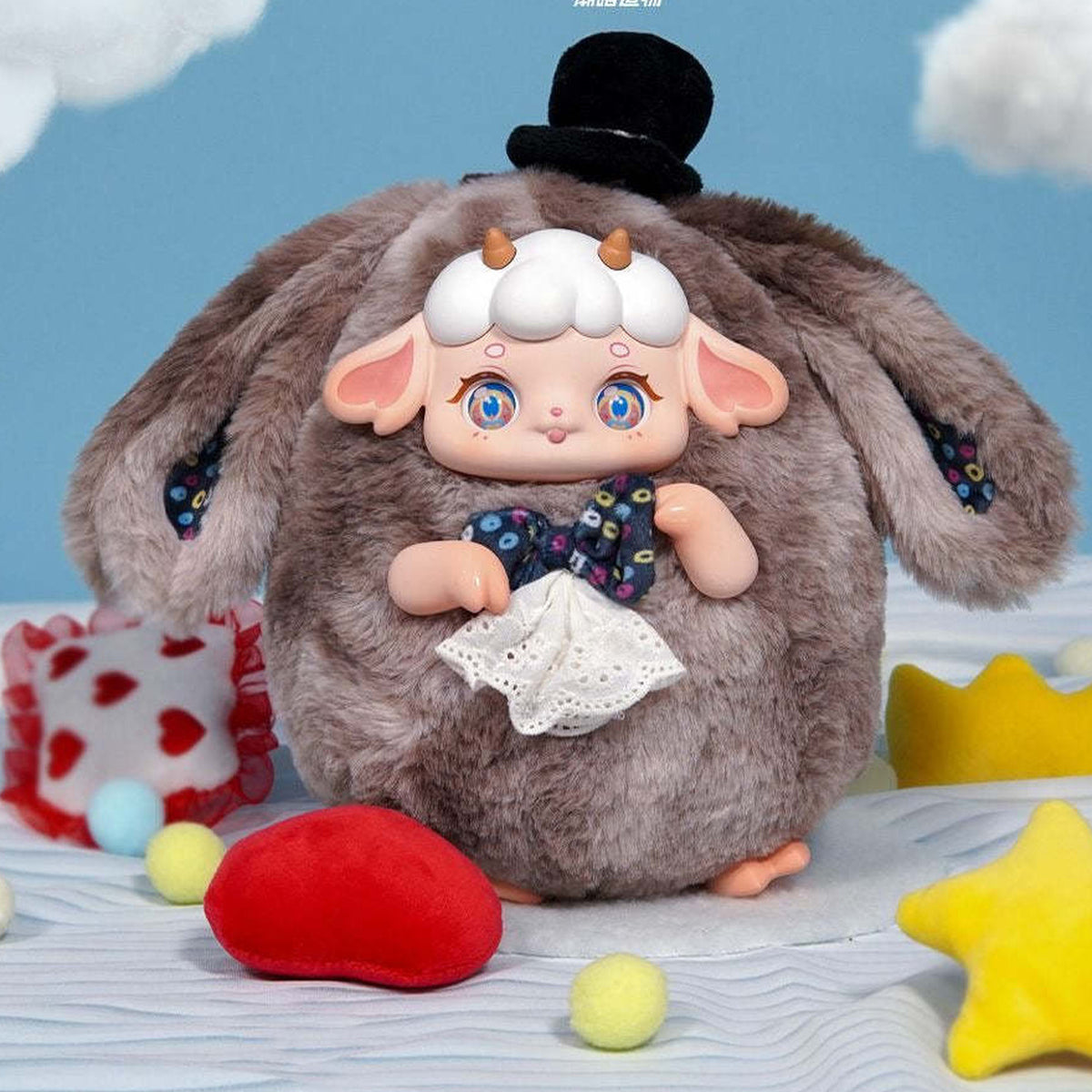 Wonderland Roaming Big Plush Series Blind Box - Brown hat complete plush example; random design not guaranteed