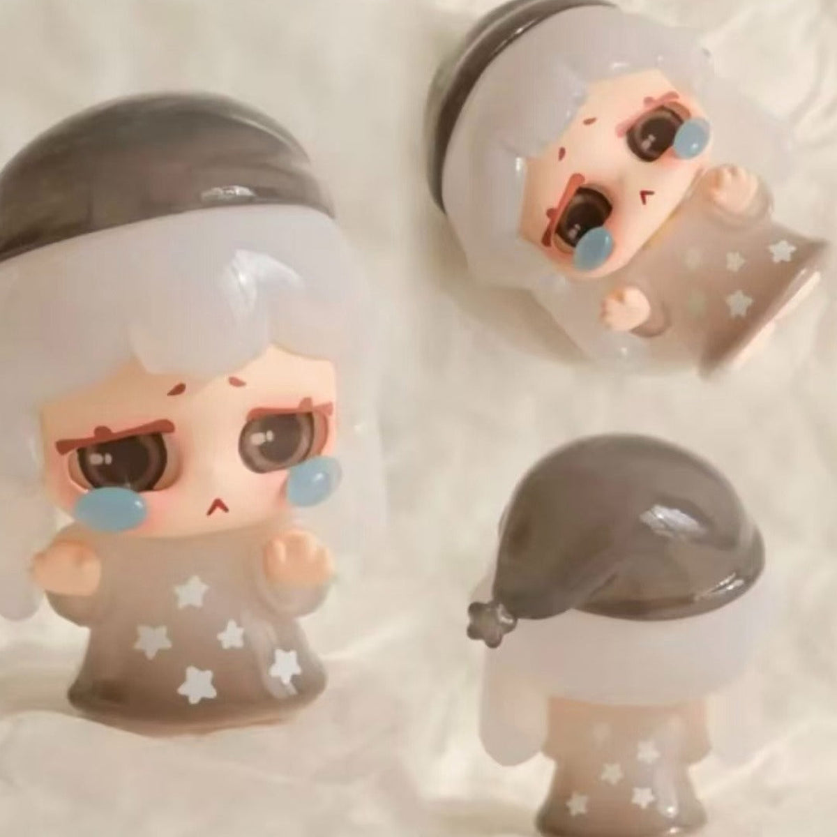 WUUW Bunny Dream Journey Series Mini Figures, Blind Box - Brown outfit front, side and rear design examples; random design not guaranteed