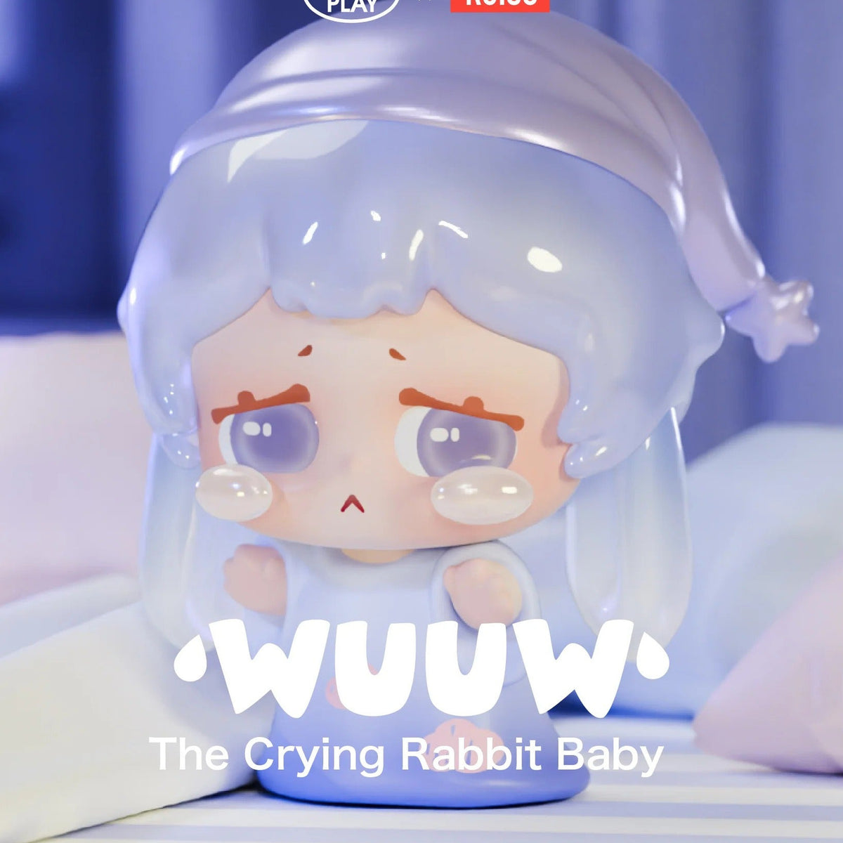 WUUW Bunny Dream Journey Series Mini Figures, Blind Box - Blue nightcap design example; random design not guaranteed